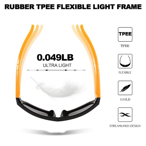 Karsaer Vision Polarized Kids Sunglasses UV400 Protection Flexible TPEE Rubber Frame Baseball Shades for Boys Girls Ages 3-12