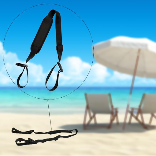 Generic 3 Pcs Carry Strap for Beach Chair Folding Chair Adjustable Beach Chair Backpack Straps Straps for Carrying Folding Chair for Beaches Camping Backpacking Picnics Outdoor (Black)