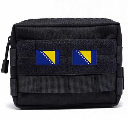 Ysmzzmsy 2 PCS Bosnia Flag Patch - PVC Hook and Loop Fastener Patch (Bosnia)