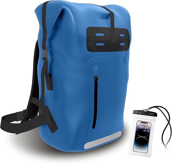 Waterproof Backpack，Heavy Duty Hiking Backpack，35/55/85L dry bag backpack waterproof for Men，Roll-Top Closure，for Kayaking, Travel, Hiking, Fishing, Camping, Motorcycles (blue, 85L)