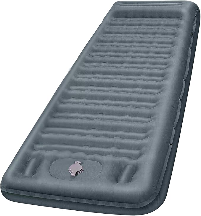 Camping Sleeping Pad, Extra Thick 5 Inch Camping Mat with Pillow Built-in Foot Pump Inflatable Sleeping Pads Compact for Camping Backpacking Hiking Traveling Tent