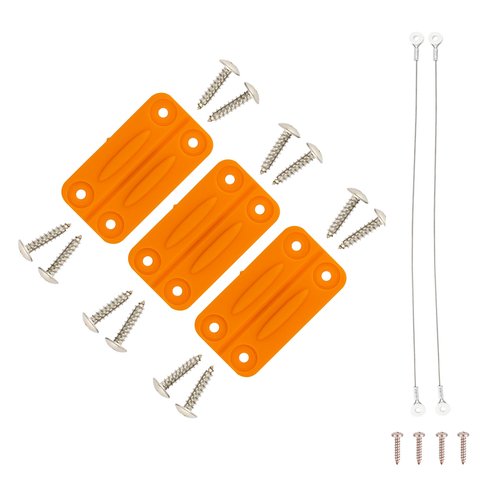 NeverBreak Parts - 3 Pack Orange Hinges and Lid Strap Combo, Igloo Cooler Repair Parts Kit