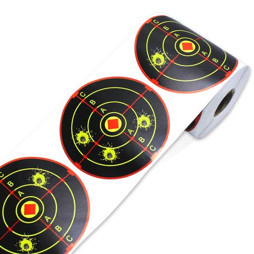 Splatter Targets for Shooting, 4-inch Self Adhesive Shooting Targets Stickers, 200/roll, Highly Visible Instant Feedback Fluorescent Yellow Impact for BB Gun, Pellet Gun, Airsoft