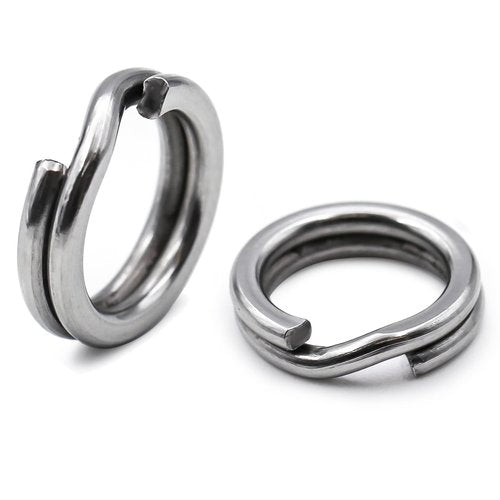 Natufish Fishing Split Rings - 99/100Pcs Stainless Steel Lure Ring for Link Fishing Hooks Heavy Duty Saltwater Terminal Tackle Connector (1#_33lbs_99pcs_Silver)