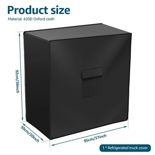 420D Oxford Cloth Cooler Cart Cover, Waterproof Patio Ice Chest Protective Covers, Black Patio Cooler Cover, UV Resistant Ice Chest Cover Fits Most 80 QT Drink Cooler with Wheels, 37L X 20W X36H in