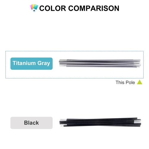 Tent Poles Replacement 8.5mm/0.33", Pre-Assembled Aluminum Tent Pole 14.7 ft, 7001 T6 Heated Rod, Single Pole Pack, Gray