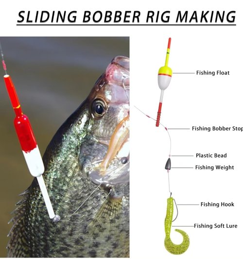 KAYYIPEX Slip Bobber Stop for Fishing Line,Float Bobber Stops&Fishing Beads