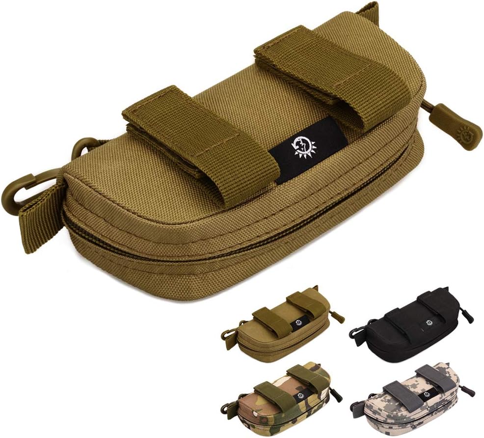 Tactical Molle Sunglasses Case Portable Anti-Shock Clamshell Carry Eyeglasses Hard Case Outdoor Hunting Goggle Mag Pouch