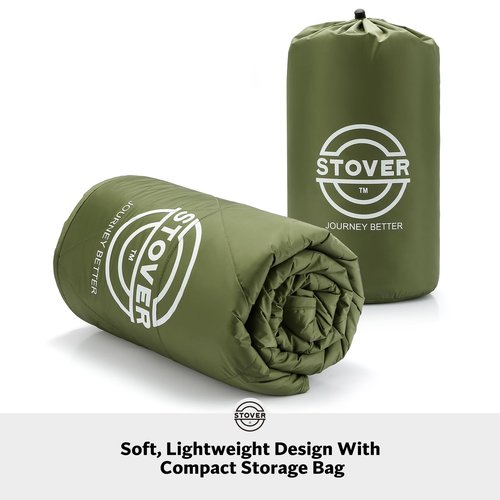 STOVER Outdoor Waterproof Fleece Travel Blanket for Camping, Picnics, Stadiums, Sports, The Beach– Warm, Windproof, Compact, Lightweight & Sand-Resistant (Olive Green)