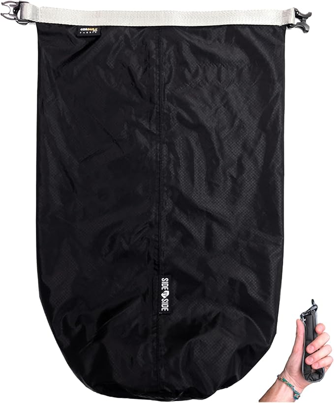 Side by Side Dry Bag 10 Liter Ultralight Waterproof – Lightweight Compression Sack for Kayaking, Hiking, Beach & Travel – CORDURA Fabric Stuff Sack for Wet Clothes, Gym Gear, Marine & Outdoor Use