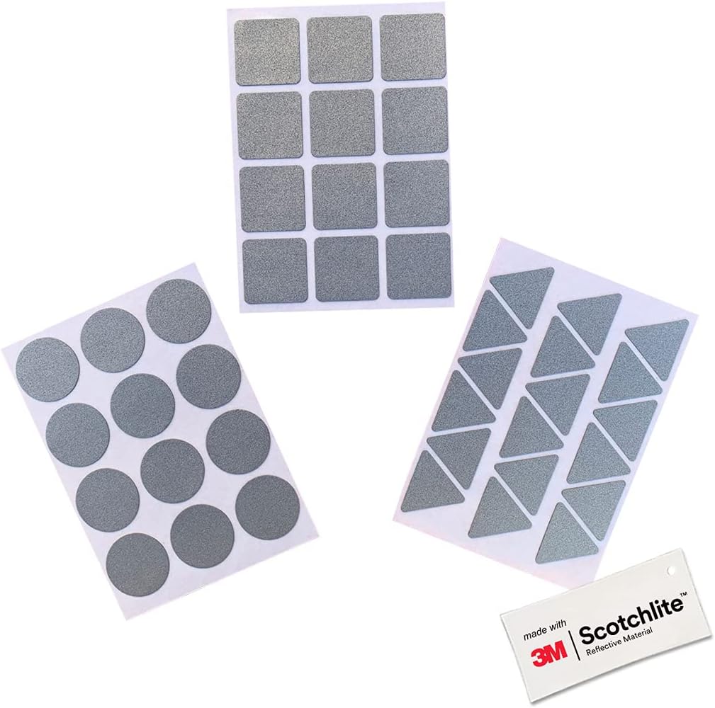 Salzmann 3M Reflective Stickers - Soft Stickers for Backpacks, Bikes, Helmets, prams, etc. - Made with 3M Reflective Material