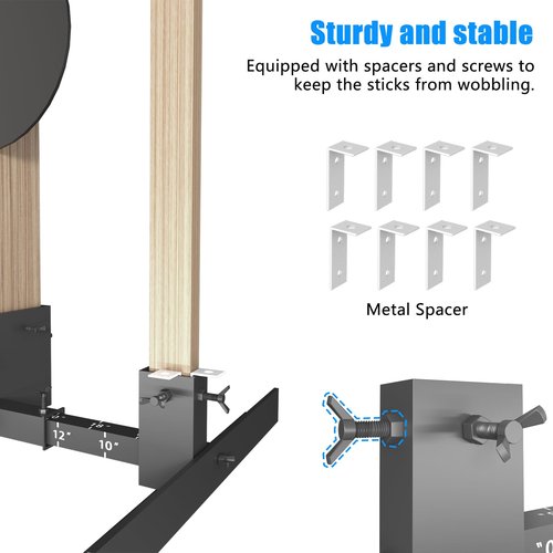 Wasoyun 2-in-1 Shooting Target Stand Base Adjustable Width from 8" to 24" for USPSA/IPSC and IDPA Cardboard and Paper Targets Practice 1 Pack