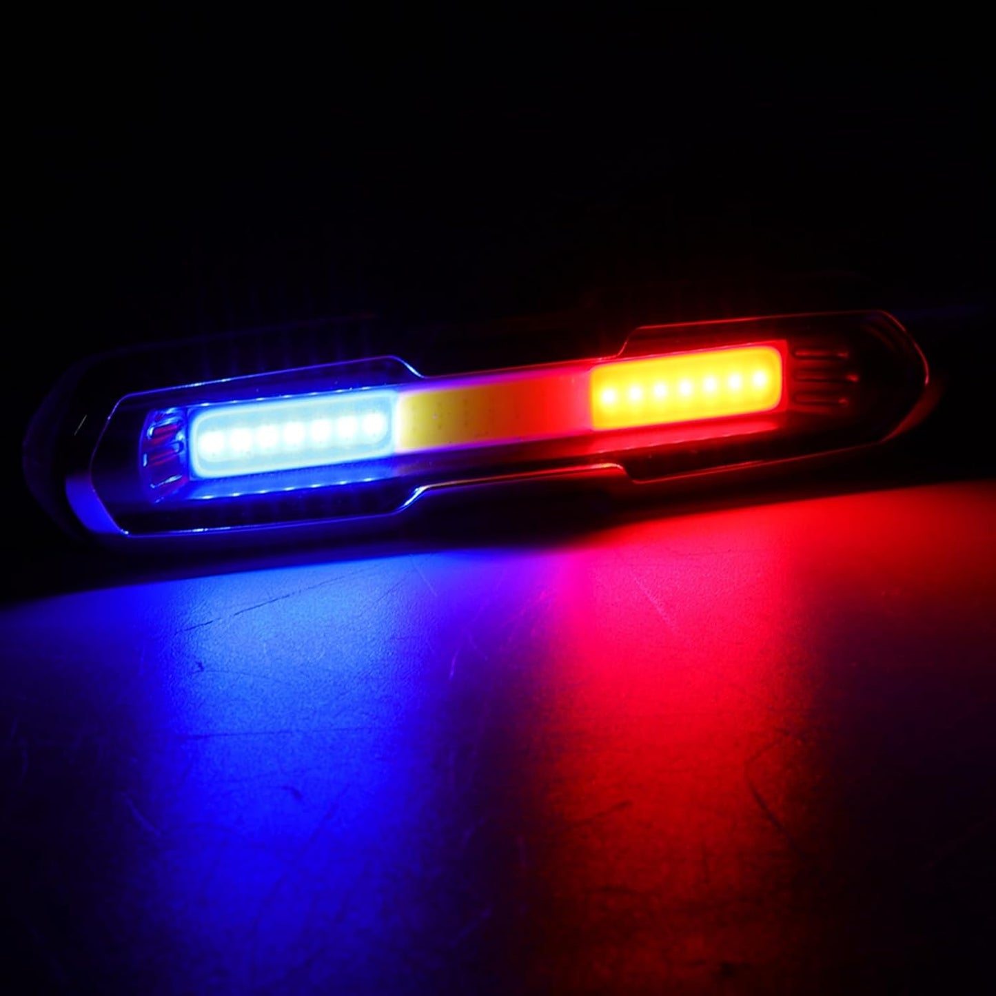USB Rechargeable Tail Light, LED Night Cycling Bike Warning Rear Tail Light with 5 Modes for Cycling Safety(Red & Blue & White)
