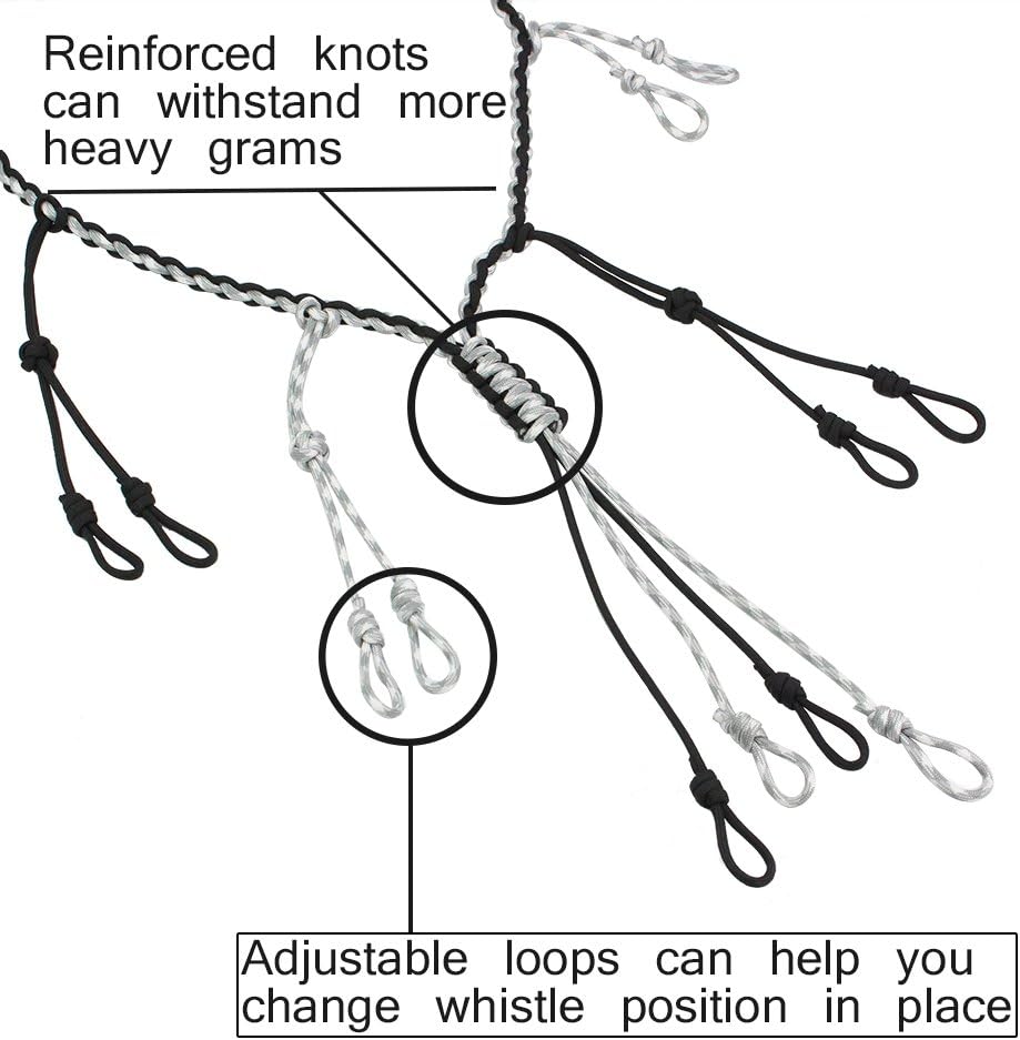 PSKOOK Duck Call Lanyard Paracord Hunting Goose Calls 12/16/20 Adjustable Loops Outdoor Predator Gear for Pheasant Waterfowl Hand Braided Necklace