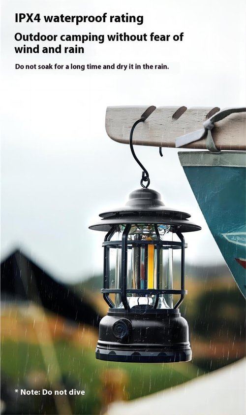 Rechargeable Camping Lantern,Outdoor Camping Light with USB Charging Port,Fearless of Wind and rain,Suitable for Garden,Courtyard,and Lawn Use(Green)