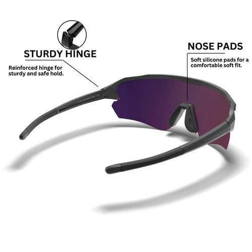 ShadyVEU Sports Sunglasses For Men Women, Running, Cycling, Baseball, Boating, Fishing & More | Half Frame AERROW Anti Glare UV400