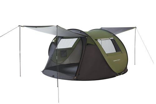 RUSHANPEACE Instant Tent for Camping, Pop Up Tent, Water Resistant Dome Tent, Easy Setup for Camping Hiking and Outdoor, Portable Tent with Carry Bag, Family Tent for 3 Seasons (Black+Green), Large