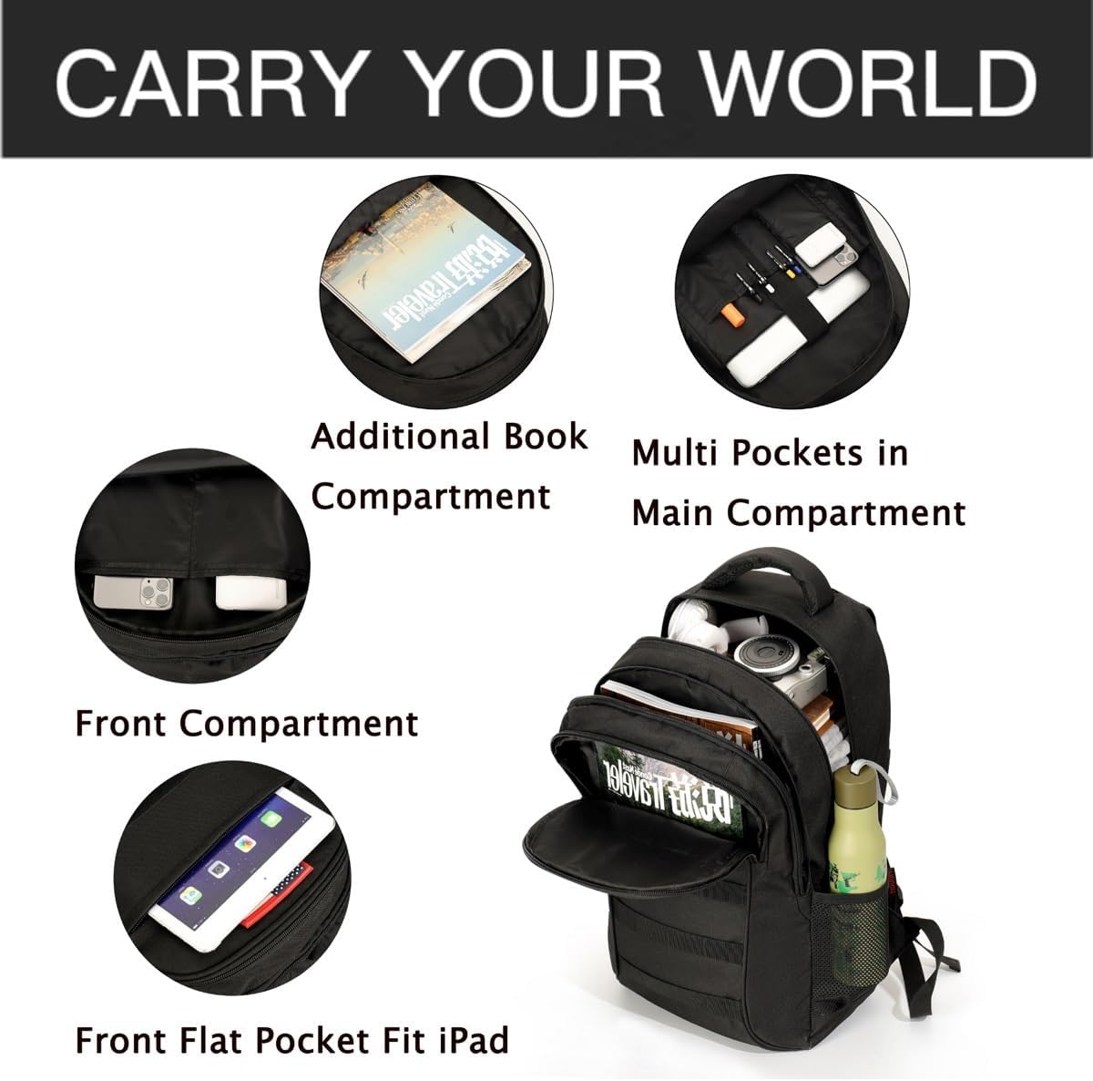 outdoor plus Camo Backpack,Military Boys Backpacks for School,40L Army Bookbag with USB Charging Port Waterproof