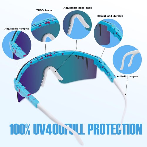Wapreta Men and Women Baseball Sunglasses Youth Fishing Golfing Mountaineering Riding Adjustable Polarized Sunglasses (A2)