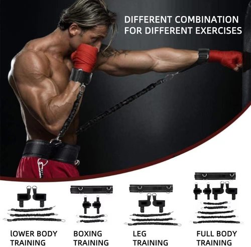 Ycendelion Boxing Resistance Bands, Leg Strength and Agility Speed Trainer for Men and Women Exercise Power Punch Pro with Belt, Ankle, Kicking Set for MMA