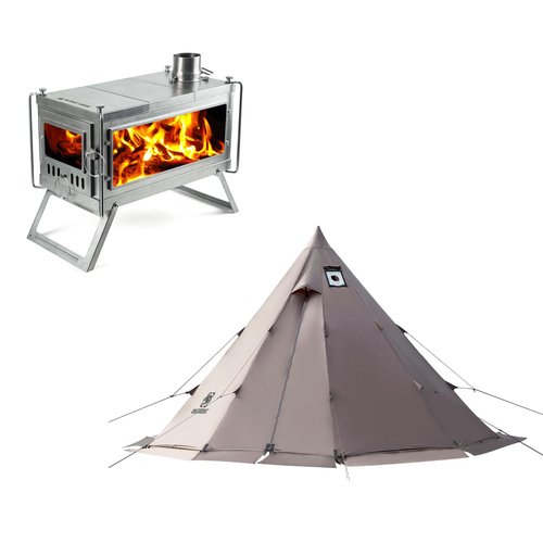 OneTigris Rock Fortress Hot Tent and Whale Song Tent Stove Combo