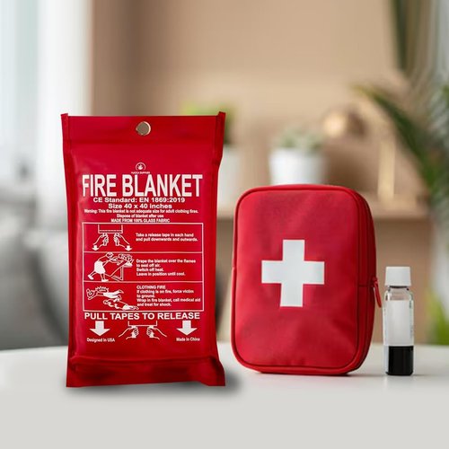 MBB Wholesaling Fire Blanket Emergency for Home and Kitchen, 2 Pack 40"x40" Emergency Fire Extinguisher & Life Saving Blanket for Camping Car Office Schools Warehouses Fireplace Grill