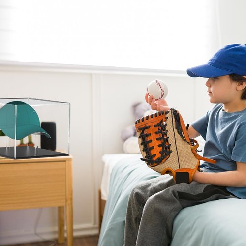 Chordobe Acrylic Hat Display Case - Baseball Cap Display Stand - UV Protection Football Soccer Hat Cabinet Storage Cover