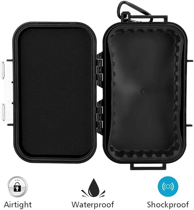 Vbestlife Plastic Waterproof Shockproof Storage Box, Floating Hard Shell Wet Dry Box Container, Marine Fishfinder Case, 4 Colors (Black)