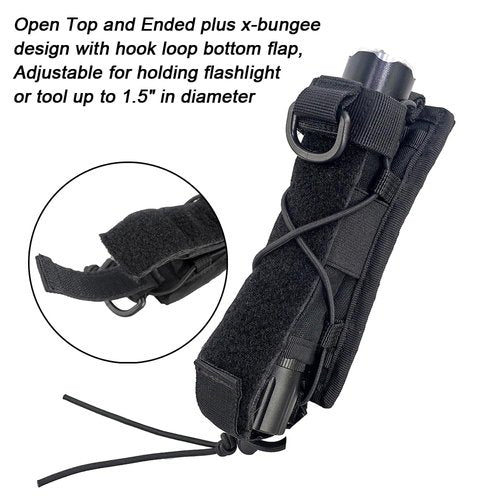 Depring Molle Flashlight Holster Adjustable Utility Tool Holder Heavy Duty Belt Pouch Horizontal Vertical Carrying