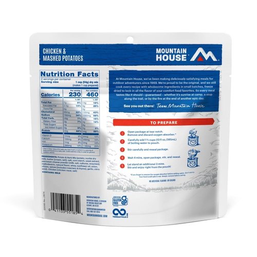Mountain House Chicken & Mashed Potatoes | Freeze Dried Backpacking & Camping Food | Gluten-Free | 2 Servings