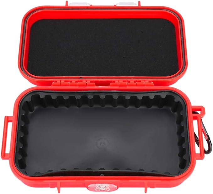Waterproof Storage Case, Outdoor Survival Waterproof Case Shockproof Storage Case Airtight Carry Box Container for Outdoor Boating Camping(Red)