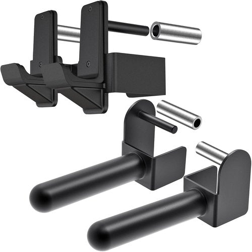 Kipika J-Hooks and Weight Plate Holder Set for 3" x 3" Power Rack with 5/8" or 1" Hole - Squat Rack Attachments for Strength Training and Weight Storage - Fits Olympic 2-inch weight plates.