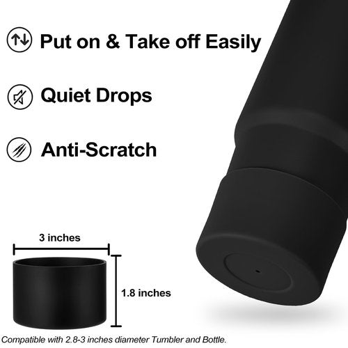 HYZ 8 Piece Accessories for Stanley Cup, Silicone Spill Proof Stopper Set and Protective Boot Including Straw Cover Cap for Stanley H2.0 20oz 30oz 40oz Tumbler, Black