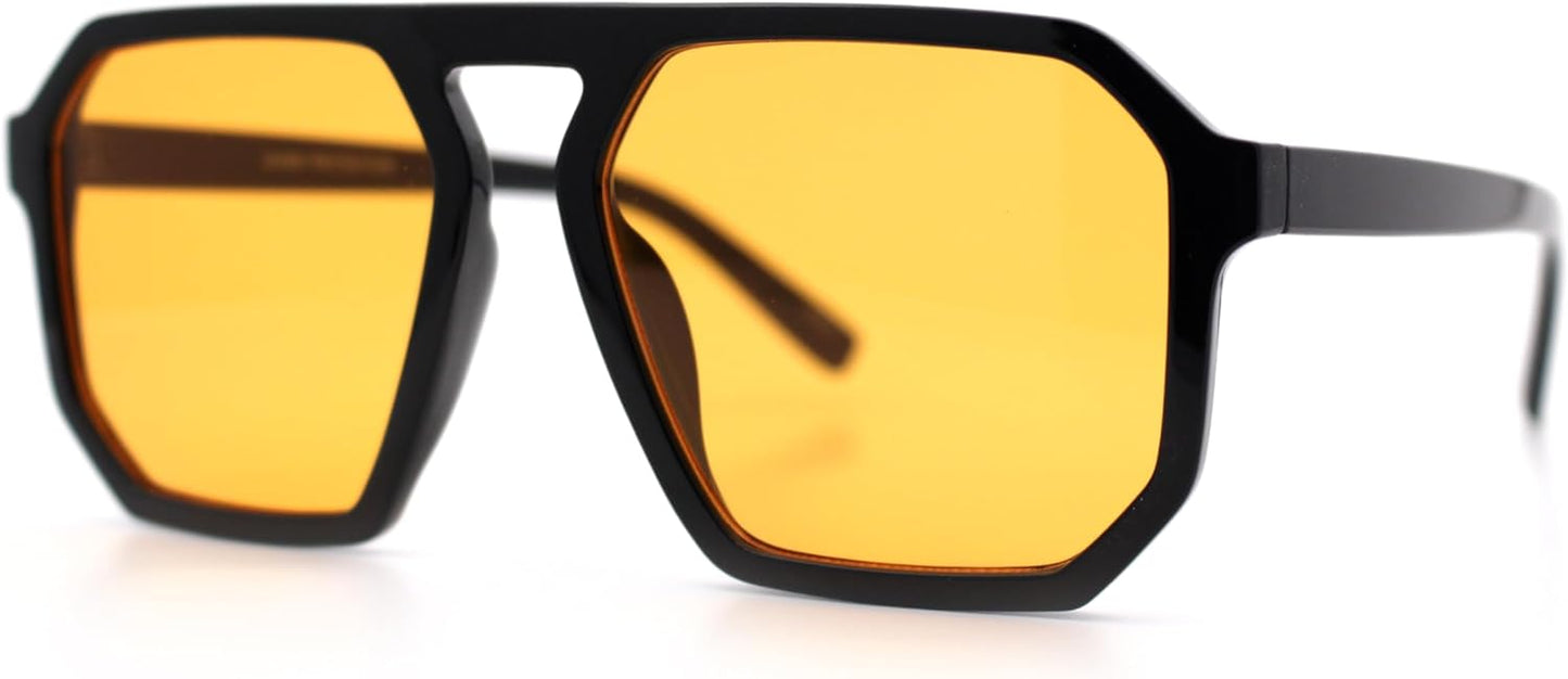 SA106 Mens Octagon Geometric Plastic Racer Mob Pilots Sunglasses