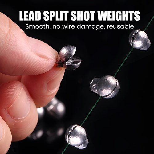 YOTO Fishing Weights Sinkers,120pcs Lead Split Shot Weights kit,Removable Round Fishing Sinkers