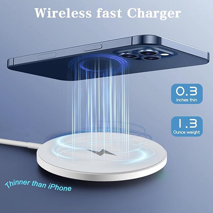 Magnetic Wireless Charger 2Pack 10FT Apple Magsafe Charger,Fast Mag-Safe Charging Wireless iPhone Charger Pad with Charging Plug for iPhone 16Pro Max/16Pro/16Plus/15Pro Max/15/14/13/12/AirPods3/Pro 2