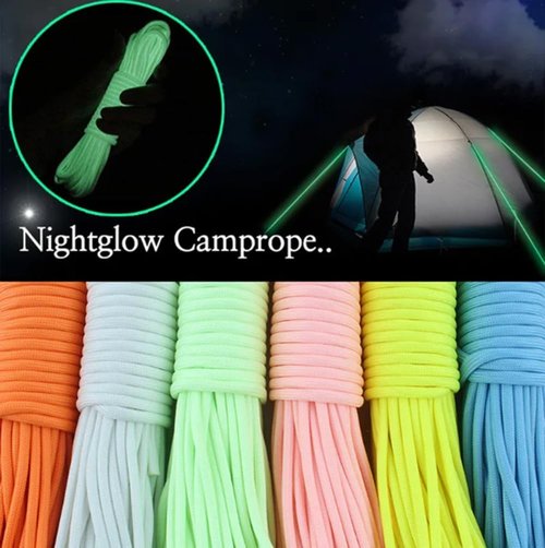 9 Strand 550 Luminous Glow in The Dark Paracord Parachute Cord 100FT (Blue)