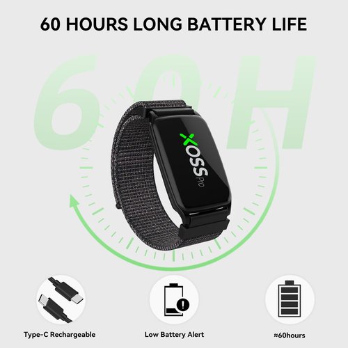 XOSS BBP Heart Rate Monitor Armband with Bluetooth5.0 & ANT+, IPX68 Waterproof & Rechargeable 60Hours Long Battery Life Heart Rate Monitor Watch, Accurate Workout Data Heart Rate Monitor for Exercise