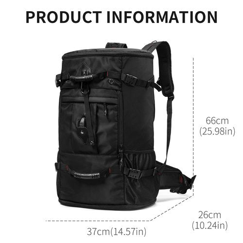YOUMIAN Large Capacity Backpack For Travel Hiking Sports (BLack 1056X, Extra Large)