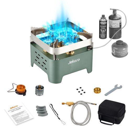Camping Stove Portable Propane Camping Stove Small Outdoor Stove, 30,000 BTU Camp Stove,Windproof Single Butane Stove, with Carrying Case & ignitor,for Camping, Backpacking, Emergency