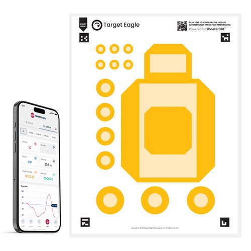 Target Eagle Multi Drill Shooting Targets – 25 Pack, 17.5x23” Paper Targets for Shooting Range, Live Fire and Dry Fire Training, Built-in Scoring Zones, Premium Cardstock Gun Range Accessories