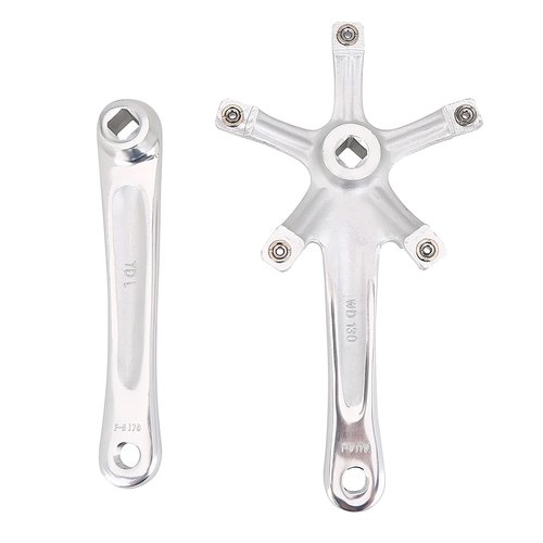 SPYMINNPOO Cranksets,Crank Arms 1 Pair 170MM 130 BCD Alloy Left and Right Crank for Single and Two Piece Road Chainring (Silver), SPYMINNPOOu6o9c3svgy-02