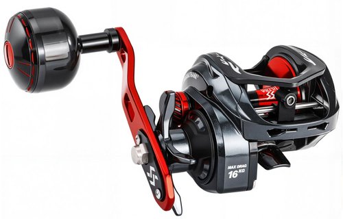 Sougayilang Baitcaster Fishing Reel, 400 Size with 35lbs Max Drag 6.3:1 Gear Ratio, Low Profile Casting Reel for Musky- Right Handed
