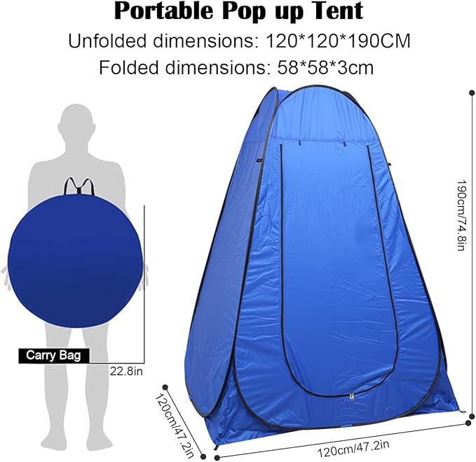 Pop Up Tent Upgrade Privacy Shower Tent Portable Outdoor Sun Shelter for Toilet Camping Biking Beach with Carry Bag