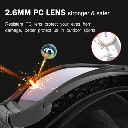 ONECUPPTOP Tactical Airsoft Goggles Anti Fog Shooting Glasses Impact Resistant Safety Goggles with 3 Interchangable Lens (Black)