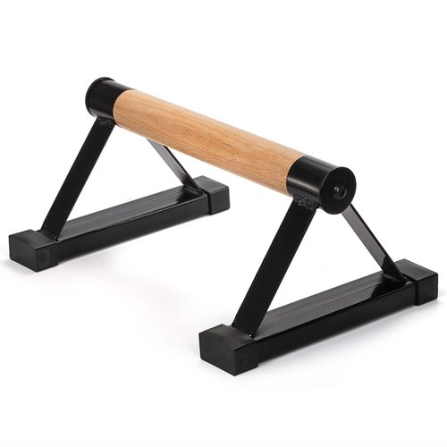 TOPZEA Wood Push Up Bars, Solid Wooden Parallettes Bars with Sturdy Steel Bracket Anti-slip Handstand Bars for Calisthenics, Fitness, At Home Gym Floor Workouts Equipment, Support Max 600 lbs, Black