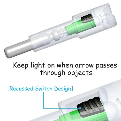 Lzwow 6PCS Lighted Nocks Universal Fit for Crossbow Bolts with .285”/.297”/.300”/.305” Bushings Half-Moon Light up Knocks (Green)