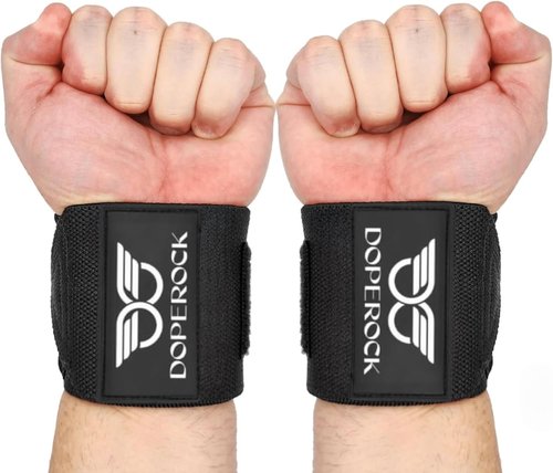 Wrist Wrap for Weightlifting 18 Inch Wrist Wraps Workout support, Wrist Wraps with Thumb Loop and Left/Right Tabs, Wrist Brace for Wrist Support and Protection, Men and Women (1Pair)