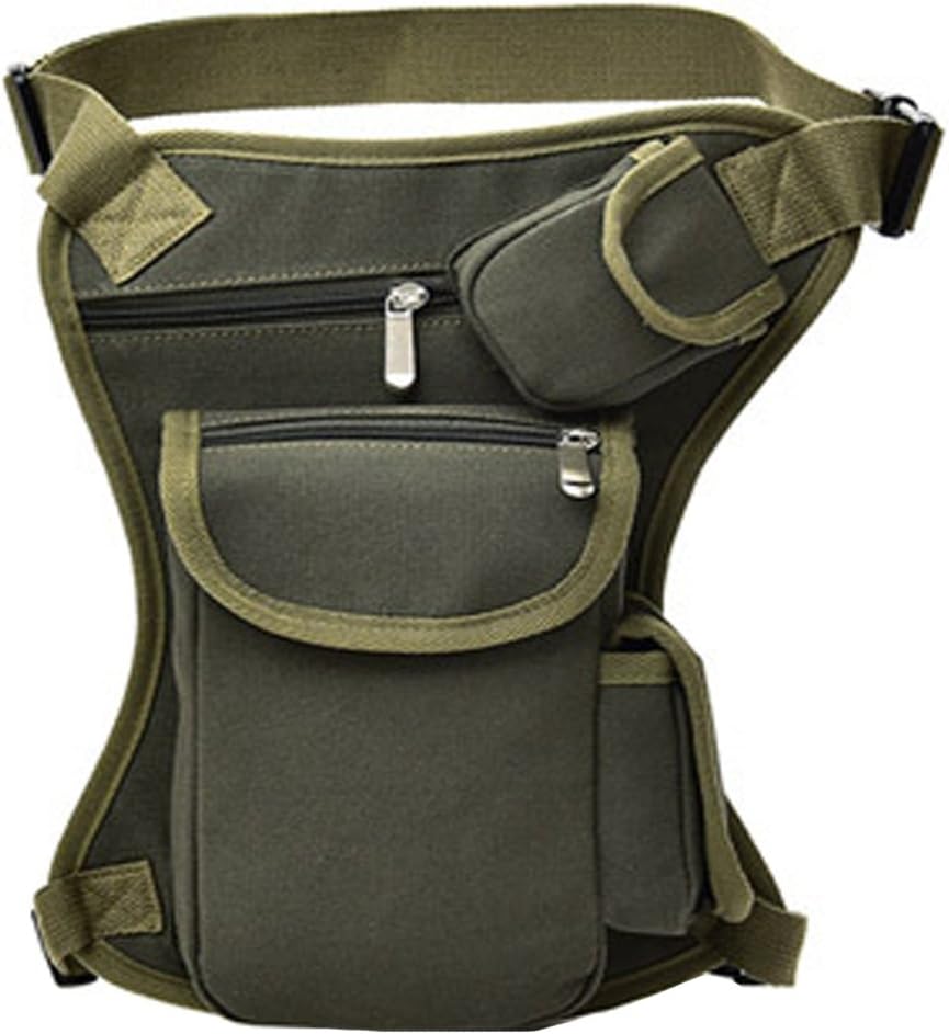 Small Multi-Purpose Drop Waist Leg Bag Canvas Utility Tactical Hip Molle Pack Sport Camping Hiking Motorcycle Racing Thigh Pouch Army Green