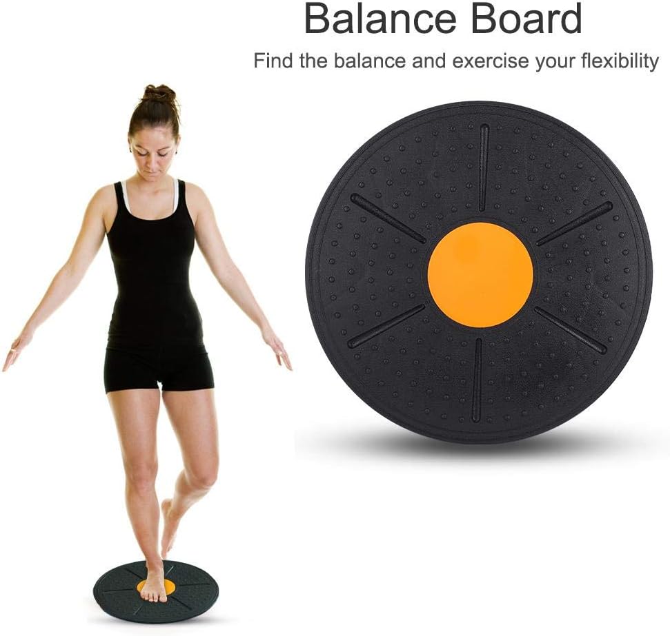 Wobble Balance Board, Plastic Workout Stability Disc, Yoga Training Fitness Exercise Stability Balancing Trainer, for Home Gym, Rehabilitation, Cross Training, Strength Training, Balance Training